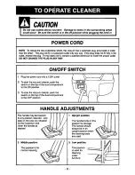 Preview for 9 page of Panasonic MCV5320 - UPRIGHT VACUUM-QKDR Operating Instructions Manual