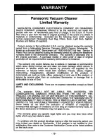 Preview for 19 page of Panasonic MCV5320 - UPRIGHT VACUUM-QKDR Operating Instructions Manual