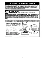 Предварительный просмотр 11 страницы Panasonic MCV5330 - UPRIGHT VACUUM 12.0 Operating Instructions Manual