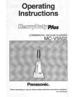 Panasonic MCV5502 - UPRIGHT VACUUM Operating Instructions Manual предпросмотр