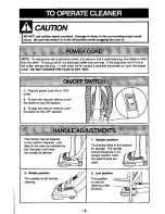 Предварительный просмотр 9 страницы Panasonic MCV5710 - UPRIGHT VACUUM-QKDR Operating Instructions Manual