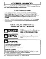 Preview for 2 page of Panasonic MCV5716 - UPRIGHT VACUUM Operating Instructions Manual