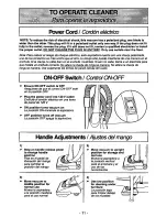 Предварительный просмотр 11 страницы Panasonic MCV5730 - UPRIGHT VACUUM Operating Instructions Manual