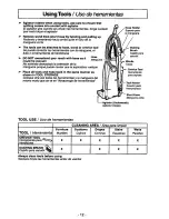 Предварительный просмотр 12 страницы Panasonic MCV5730 - UPRIGHT VACUUM Operating Instructions Manual