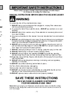 Предварительный просмотр 5 страницы Panasonic MCV5744 - UPRIGHT VACUUM Operating Instructions Manual