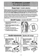 Предварительный просмотр 12 страницы Panasonic MCV5760 - UPRIGHT VACUUM Operating Instructions Manual