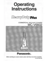 Panasonic MCV6602 - UPRIGHT VACUUM Operating Instructions Manual предпросмотр