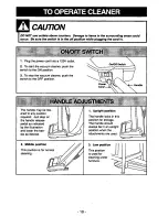 Предварительный просмотр 10 страницы Panasonic MCV6602 - UPRIGHT VACUUM Operating Instructions Manual