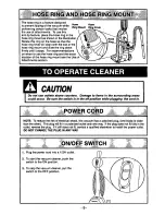 Preview for 9 page of Panasonic MCV6970 - UPRIGHT VACUUM-68 Operating Instructions Manual