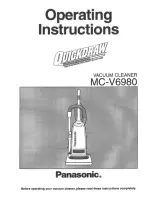 Предварительный просмотр 1 страницы Panasonic MCV6980 - UPRIGHT VACUUM-QKDR Operating Instructions Manual