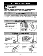 Предварительный просмотр 10 страницы Panasonic MCV6980 - UPRIGHT VACUUM-QKDR Operating Instructions Manual