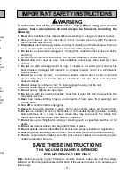 Предварительный просмотр 5 страницы Panasonic MCV7314 - UPRIGHT VACUUM-MULTI-LANG Operating Instructions Manual