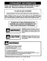 Предварительный просмотр 2 страницы Panasonic MCV7337 - UPRIGHT VACUUM-QKDR Operating Instructions Manual