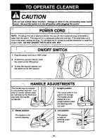 Предварительный просмотр 10 страницы Panasonic MCV7337 - UPRIGHT VACUUM-QKDR Operating Instructions Manual