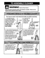 Предварительный просмотр 6 страницы Panasonic MCV7347 - UPRIGHT VACUUM-QKDR Operating Instructions Manual