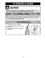 Предварительный просмотр 11 страницы Panasonic MCV7347 - UPRIGHT VACUUM-QKDR Operating Instructions Manual