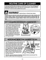 Предварительный просмотр 14 страницы Panasonic MCV7347 - UPRIGHT VACUUM-QKDR Operating Instructions Manual