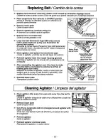 Предварительный просмотр 17 страницы Panasonic MCV7348 - UPRIGHT VACUUM-PLAT Operating Instructions Manual