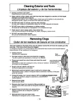 Предварительный просмотр 19 страницы Panasonic MCV7348 - UPRIGHT VACUUM-PLAT Operating Instructions Manual