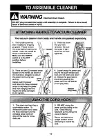 Предварительный просмотр 6 страницы Panasonic MCV7365 - UPRIGHT VACUUM-QKDR Operating Instructions Manual