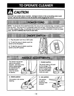 Предварительный просмотр 10 страницы Panasonic MCV7365 - UPRIGHT VACUUM-QKDR Operating Instructions Manual