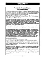 Предварительный просмотр 19 страницы Panasonic MCV7365 - UPRIGHT VACUUM-QKDR Operating Instructions Manual