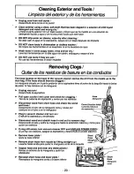 Предварительный просмотр 20 страницы Panasonic MCV736701 - UPRIGHT VACUUM Operating Instructions Manual