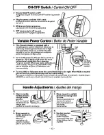 Предварительный просмотр 13 страницы Panasonic MCV7368 - UPRIGHT VACUUM PLATI Operating Instructions Manual