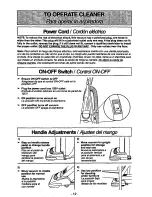 Предварительный просмотр 12 страницы Panasonic MCV7370 - UPRIGHT VACUUM Operating Instructions Manual