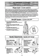 Предварительный просмотр 13 страницы Panasonic MCV7380 - UPRIGHT VACUUM Operating Instructions Manual