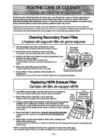 Предварительный просмотр 15 страницы Panasonic MCV7380 - UPRIGHT VACUUM Operating Instructions Manual