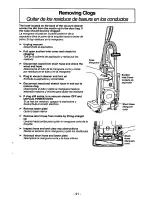 Предварительный просмотр 21 страницы Panasonic MCV7380 - UPRIGHT VACUUM Operating Instructions Manual