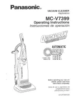 Panasonic MCV7399 - UPRIGHT VACUUM Operating Instructions Manual предпросмотр