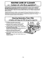 Preview for 15 page of Panasonic MCV7501 - UPRIGHT VACUUM Operating Instructions Manual