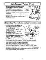 Предварительный просмотр 10 страницы Panasonic MCV7505 - UPRIGHT VACUUM Operating Instructions Manual