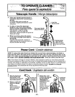 Предварительный просмотр 12 страницы Panasonic MCV7505 - UPRIGHT VACUUM Operating Instructions Manual