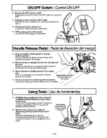 Предварительный просмотр 13 страницы Panasonic MCV7505 - UPRIGHT VACUUM Operating Instructions Manual