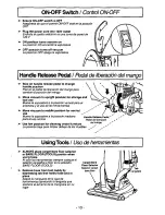 Предварительный просмотр 13 страницы Panasonic MCV7515 - UPRIGHT VACUUM Operating Instructions Manual