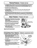 Предварительный просмотр 11 страницы Panasonic MCV7581 - UPRIGHT VACUUM Operating Instructions Manual