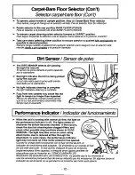 Предварительный просмотр 12 страницы Panasonic MCV7581 - UPRIGHT VACUUM Operating Instructions Manual