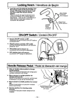 Предварительный просмотр 14 страницы Panasonic MCV7581 - UPRIGHT VACUUM Operating Instructions Manual