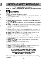 Предварительный просмотр 5 страницы Panasonic MCV7582 - UPRIGHT VACUUM Operating Instructions Manual