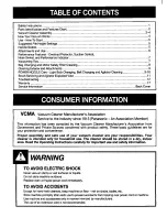 Предварительный просмотр 2 страницы Panasonic MCV9620 - CANISTER VACUUM Operating Instructions Manual