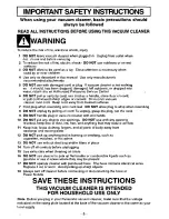 Preview for 5 page of Panasonic MCV9628 - CANISTER VAC.-PLAT Operating Instructions Manual