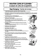 Preview for 16 page of Panasonic MCV9628 - CANISTER VAC.-PLAT Operating Instructions Manual