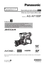 Preview for 1 page of Panasonic MEMORY CARD CAMERA-RECORDER AG-AF100P Operating Instructions Manual