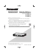 Предварительный просмотр 1 страницы Panasonic MGA-ML4TWPoE++ Installation Manual