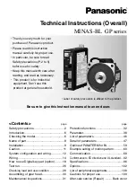 Panasonic MINAS-BL GP series Instructions Manual preview