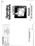 Panasonic MJ-66PRA Operation Instructions preview