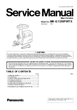 Preview for 1 page of Panasonic MK-G1350PWTX Service Manual